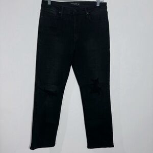 NWOT Just Black Denim High Rise Distressed KneeJeans In Black Size 30